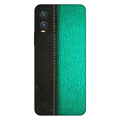 VIVO Z/V/X/T/U/S Series Phone Skins (All Models) - Black Green Dual Leather Stich - 3D Embossed Finish (L-233) Vivo T1X