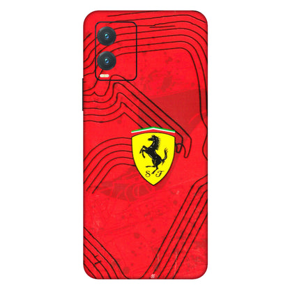 VIVO Z/V/X/T/U/S Series Phone Skins (All Models) - Red Ferrari Logo Stylish - 3D Embossed Finish (L-238) Vivo T1X