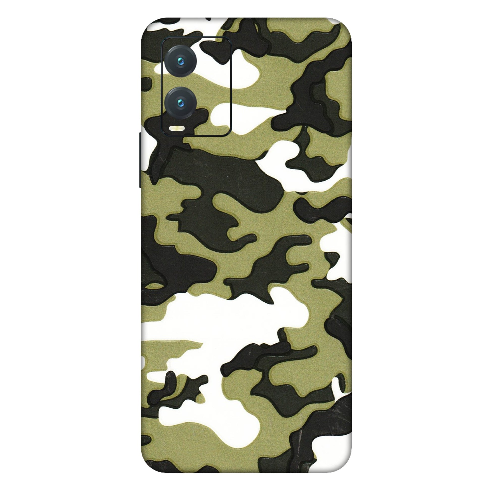 VIVO Z/V/X/T/U/S Series Phone Skins (All Models) - Camouflages White And Green - 3D Embossed Finish (L-243) Vivo T1X