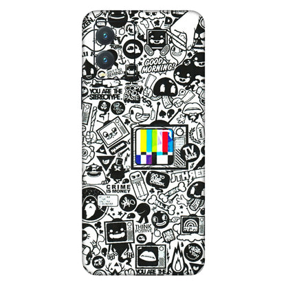 VIVO Z/V/X/T/U/S Series Phone Skins (All Models) - Doodles Positive Art - 3D Embossed Finish (L-263) Vivo T1X