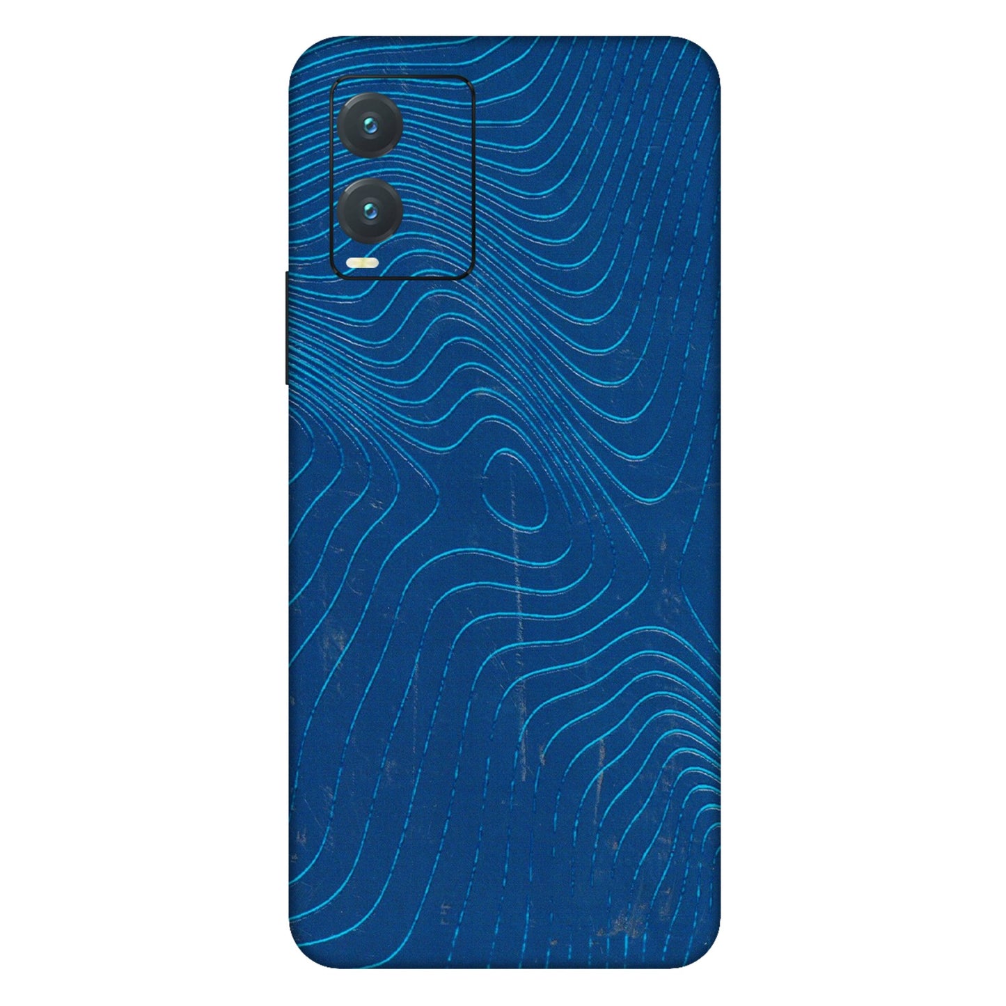 VIVO Z/V/X/T/U/S Series Phone Skins (All Models) - Abstract Blue Line Map - 3D Embossed Finish (L-272) Vivo T1X