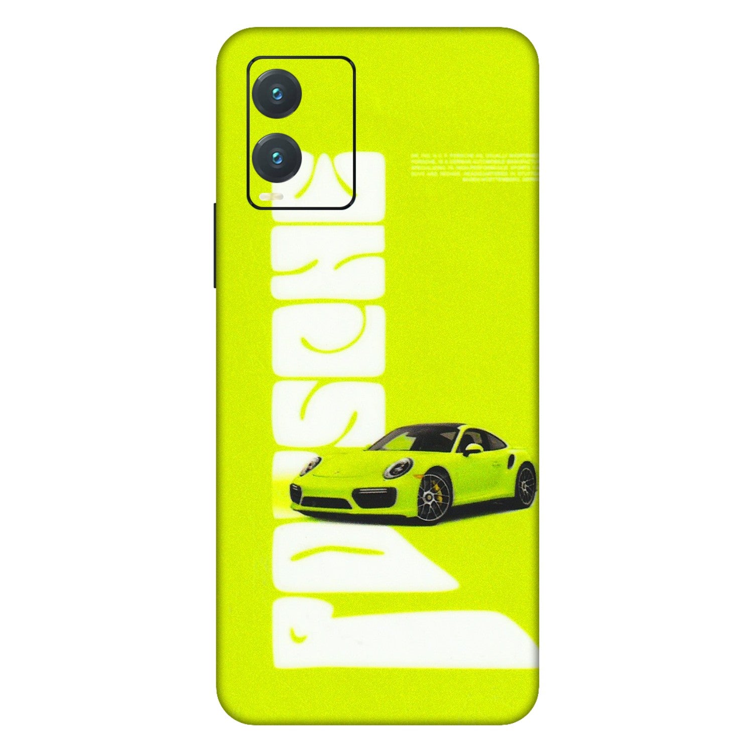 VIVO Z/V/X/T/U/S Series Phone Skins (All Models) - Lime Green Porche - 3D Embossed Finish (L-30) Vivo T1X