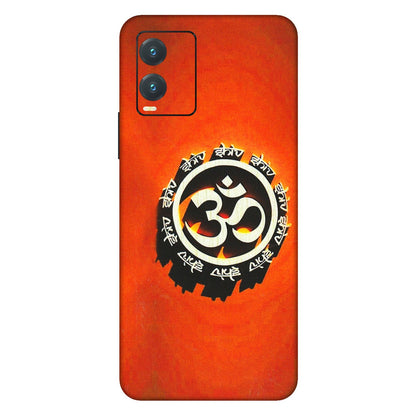 VIVO Z/V/X/T/U/S Series Phone Skins (All Models) - Aum Shiv Orange - 3D Embossed Finish (L-32) Vivo T1X