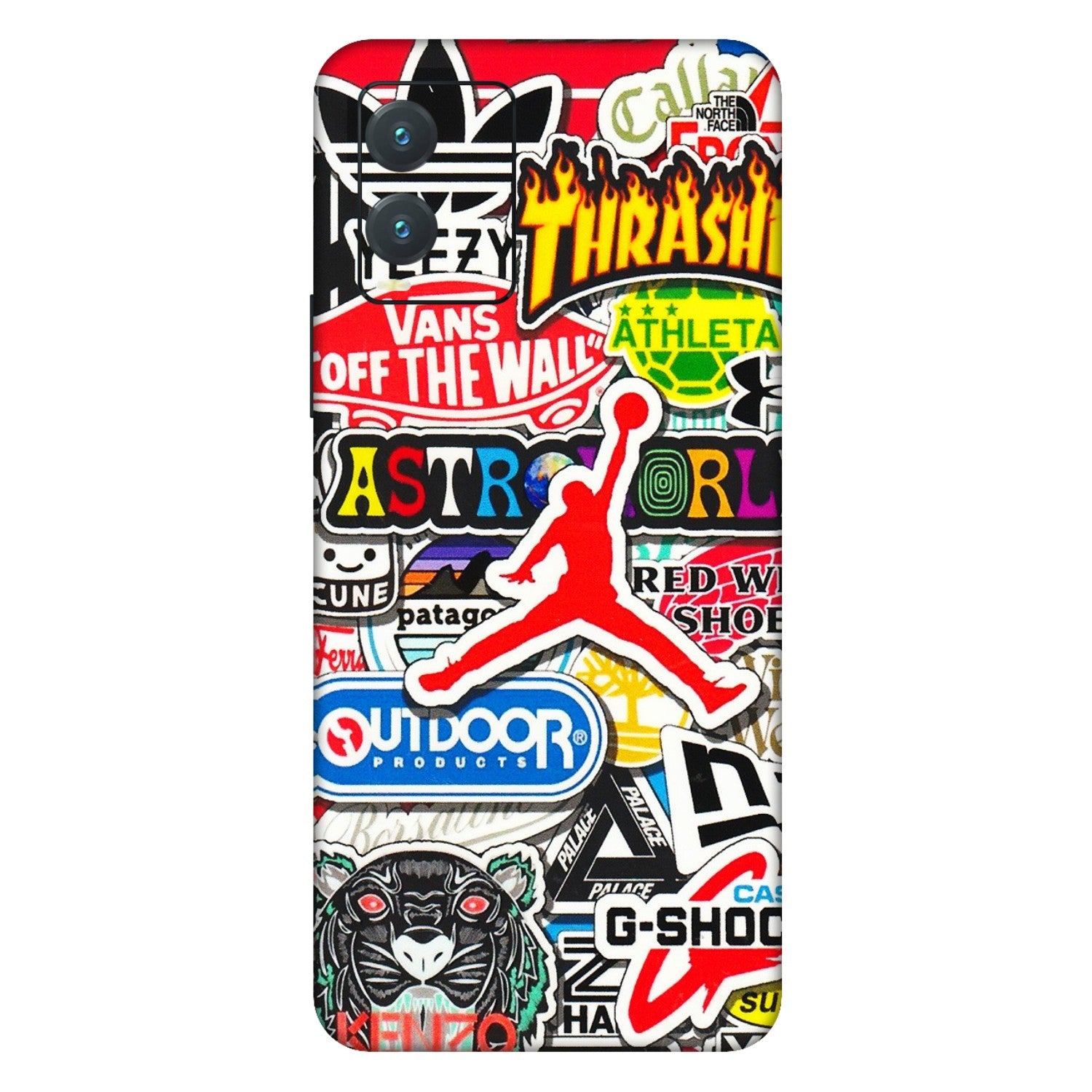 VIVO Z/V/X/T/U/S Series Phone Skins (All Models) - Multi Brands Sticker Graffiti - 3D Embossed Finish (L-37) Vivo T1X