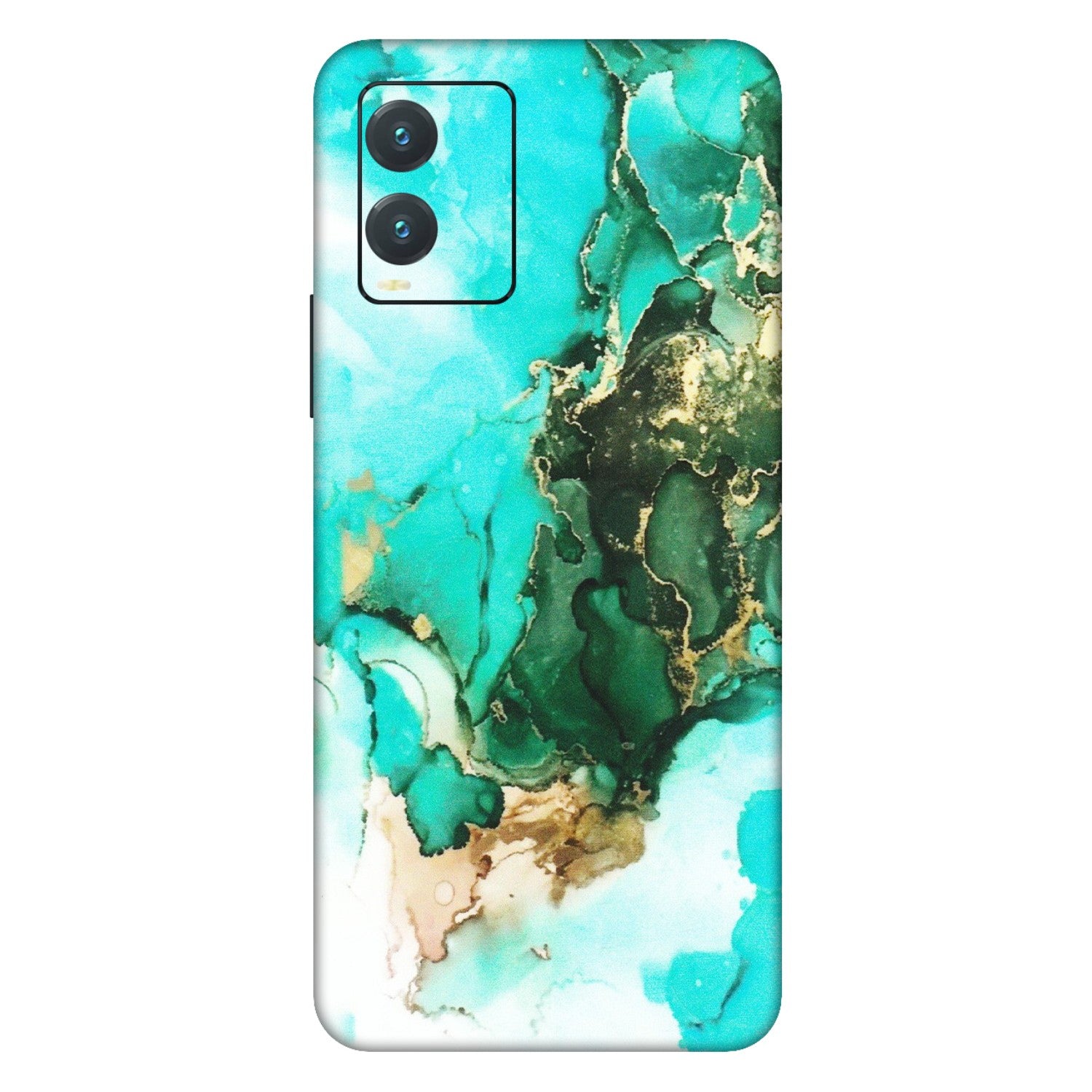 VIVO Z/V/X/T/U/S Series Phone Skins (All Models) - The Blue Gold Marble - Matte Finish (M-124) Vivo T1X
