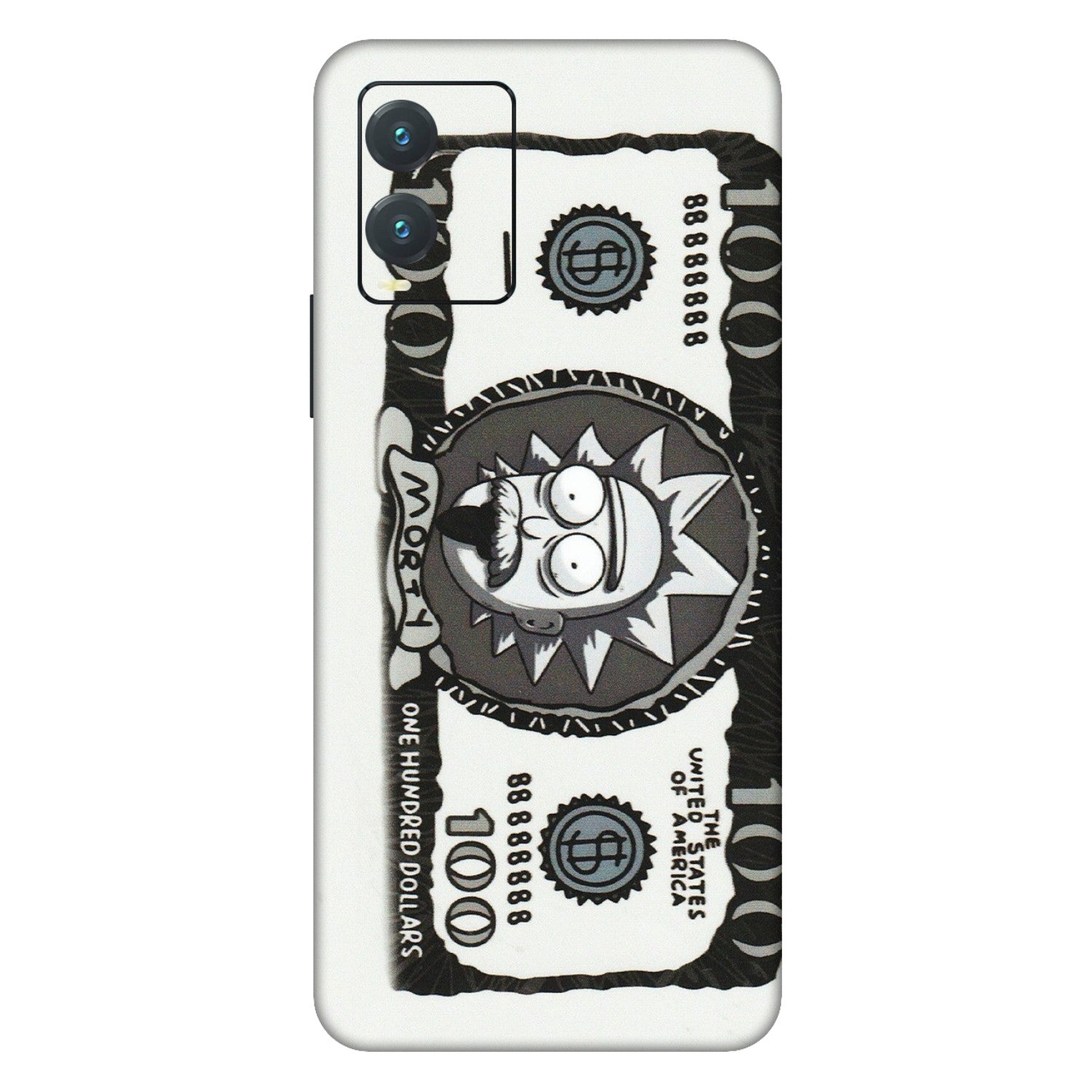 VIVO Z/V/X/T/U/S Series Phone Skins (All Models) - Rick And Morty Hundred Dollar Anime - Matte Finish (M-161) Vivo T1X