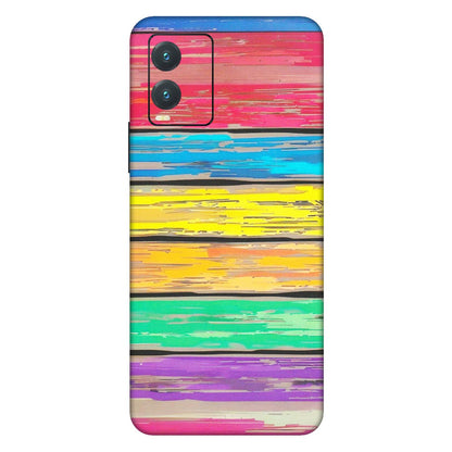 VIVO Z/V/X/T/U/S Series Phone Skins (All Models) - Multi Colour Wooden Wall - Matte Finish (M-96) Vivo T1X