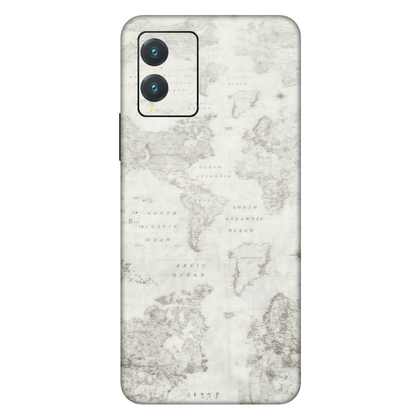VIVO Z/V/X/T/U/S Series Phone Skins (All Models) - World Travel Map - Transparent Finish (T-04) Vivo T1X