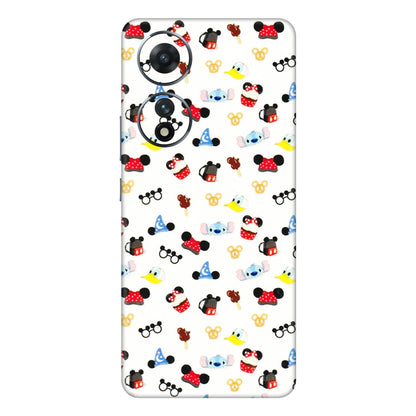 VIVO Z/V/X/T/U/S Series Phone Skins (All Models) - Minnie Mouse & Donald Doodles s - 3D Embossed Finish (L-194) Vivo T2 (5G)