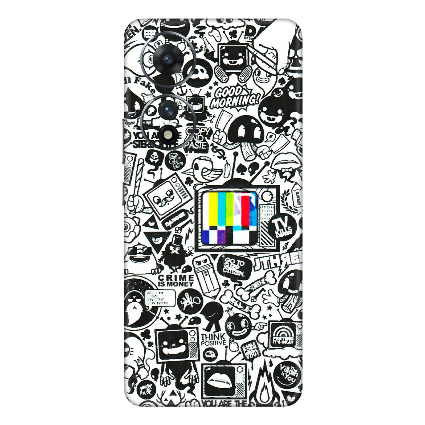 VIVO Z/V/X/T/U/S Series Phone Skins (All Models) - Doodles Positive Art - 3D Embossed Finish (L-263) Vivo T2 (5G)