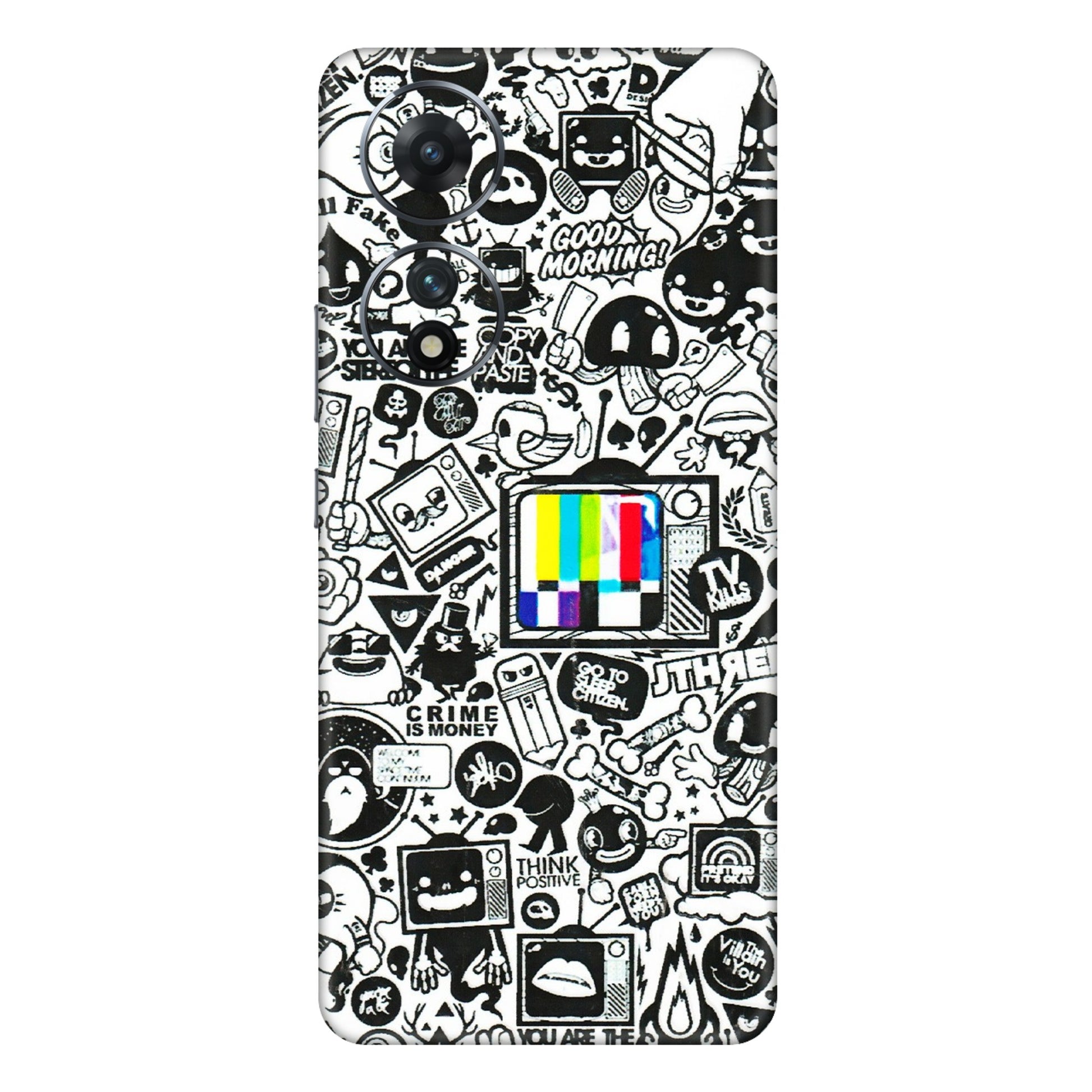 VIVO Z/V/X/T/U/S Series Phone Skins (All Models) - Doodles Positive Art - 3D Embossed Finish (L-263) Vivo T2 (5G)