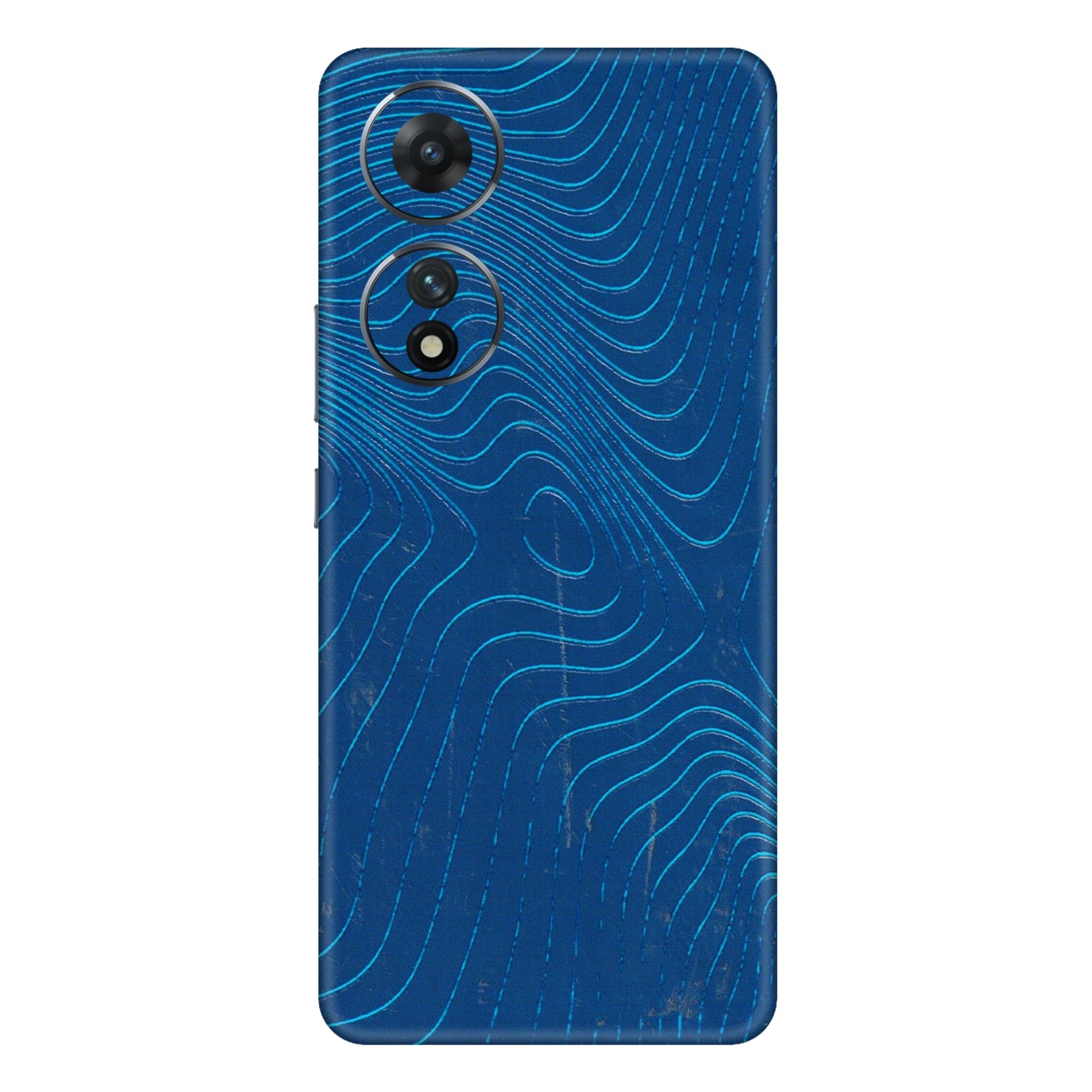 VIVO Z/V/X/T/U/S Series Phone Skins (All Models) - Abstract Blue Line Map - 3D Embossed Finish (L-272) Vivo T2 (5G)