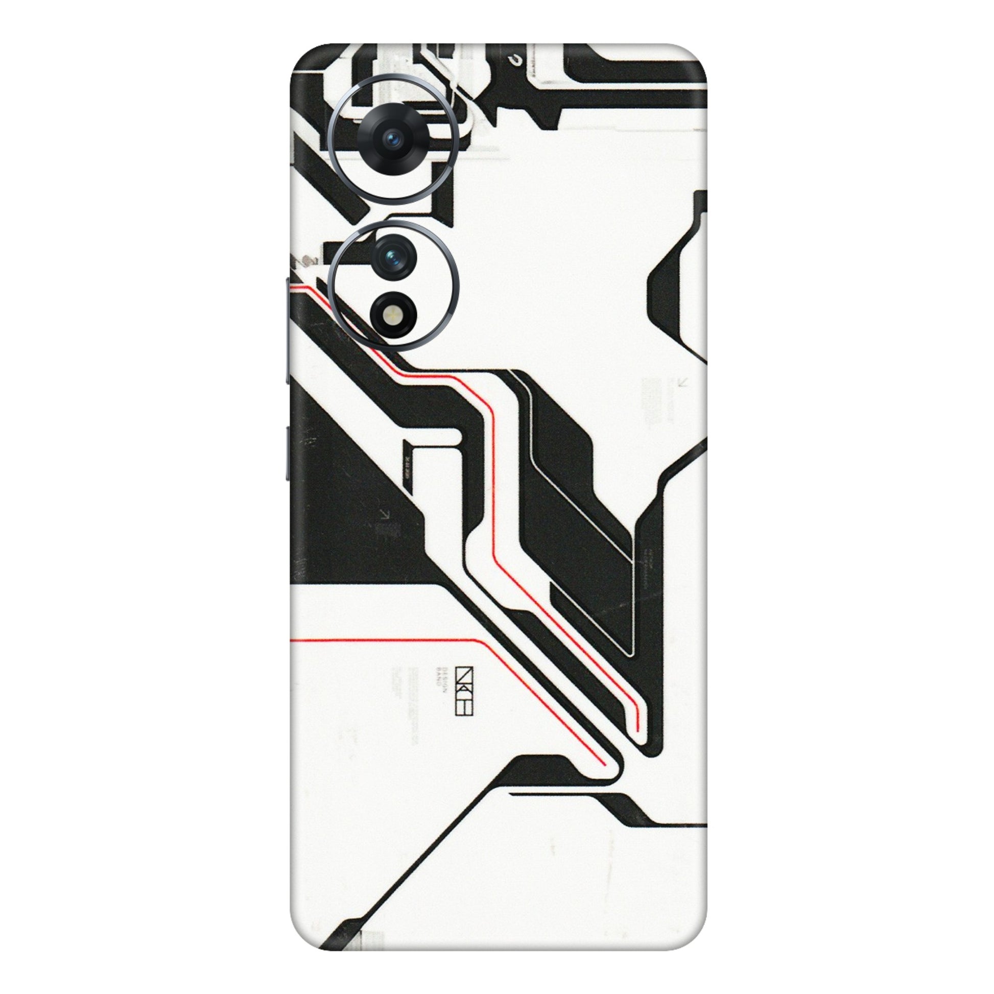 VIVO Z/V/X/T/U/S Series Phone Skins (All Models) - White Techy Logo - 3D Embossed Finish (L-312) Vivo T2 (5G)