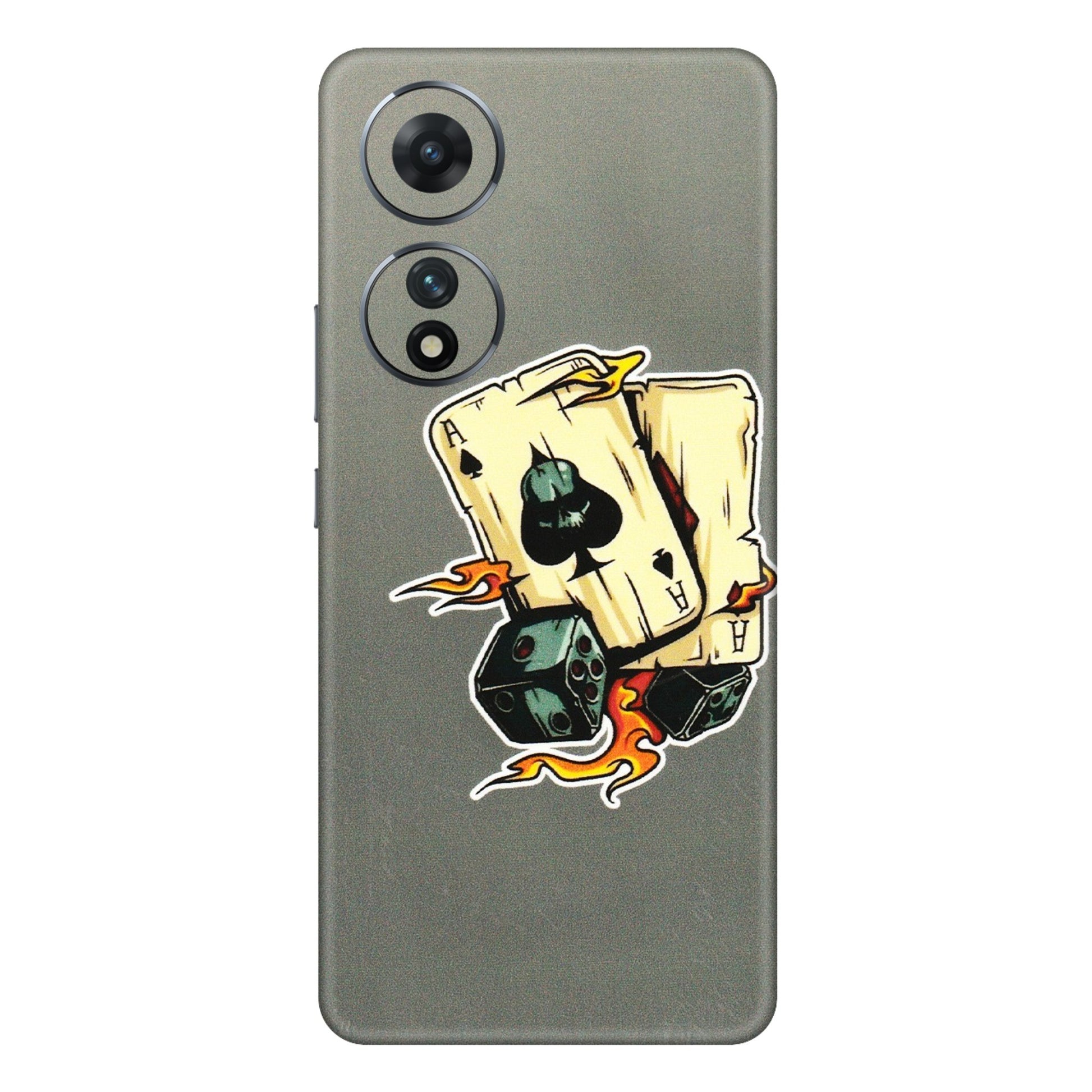 VIVO Z/V/X/T/U/S Series Phone Skins (All Models) - Grey Cards Of Ace - 3D Embossed Finish (L-77) Vivo T2 (5G)