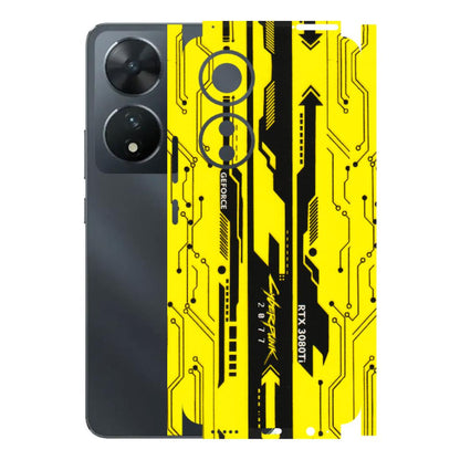 VIVO Z/V/X/T/U/S Series Phone Skins (All Models) - Yellow Cyberpunk - 3D Embossed Finish (L-93) Vivo T2 (5G)