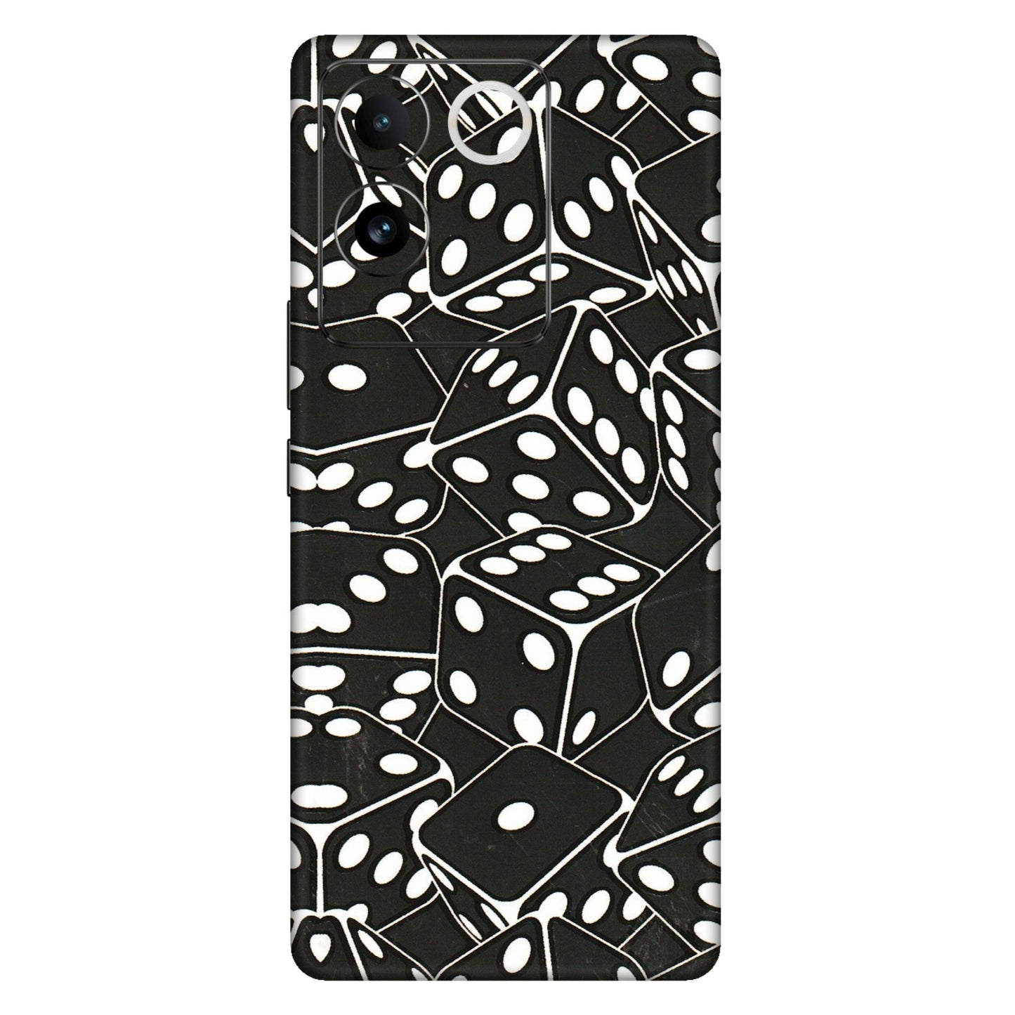 VIVO Z/V/X/T/U/S Series Phone Skins (All Models) - Big Black Dices - 3D Embossed Finish (L-106) Vivo T2 Pro (5G)