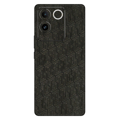 VIVO Z/V/X/T/U/S Series Phone Skins (All Models) - Black Abstract Pattern - 3D Embossed Finish (L-117) Vivo T2 Pro (5G)