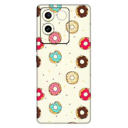 VIVO Z/V/X/T/U/S Series Phone Skins (All Models) - Mini Donuts Doodle Art - 3D Embossed Finish (L-122) Vivo T2 Pro (5G)