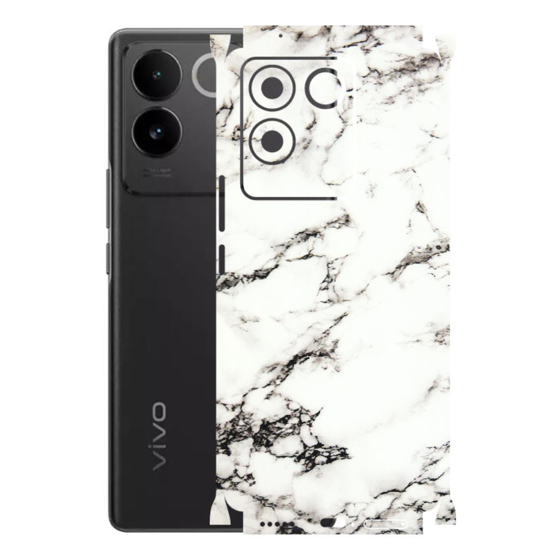 VIVO Z/V/X/T/U/S Series Phone Skins (All Models) - Black and White Marble Texture - 3D Embossed Finish (L-124) Vivo T2 Pro (5G)