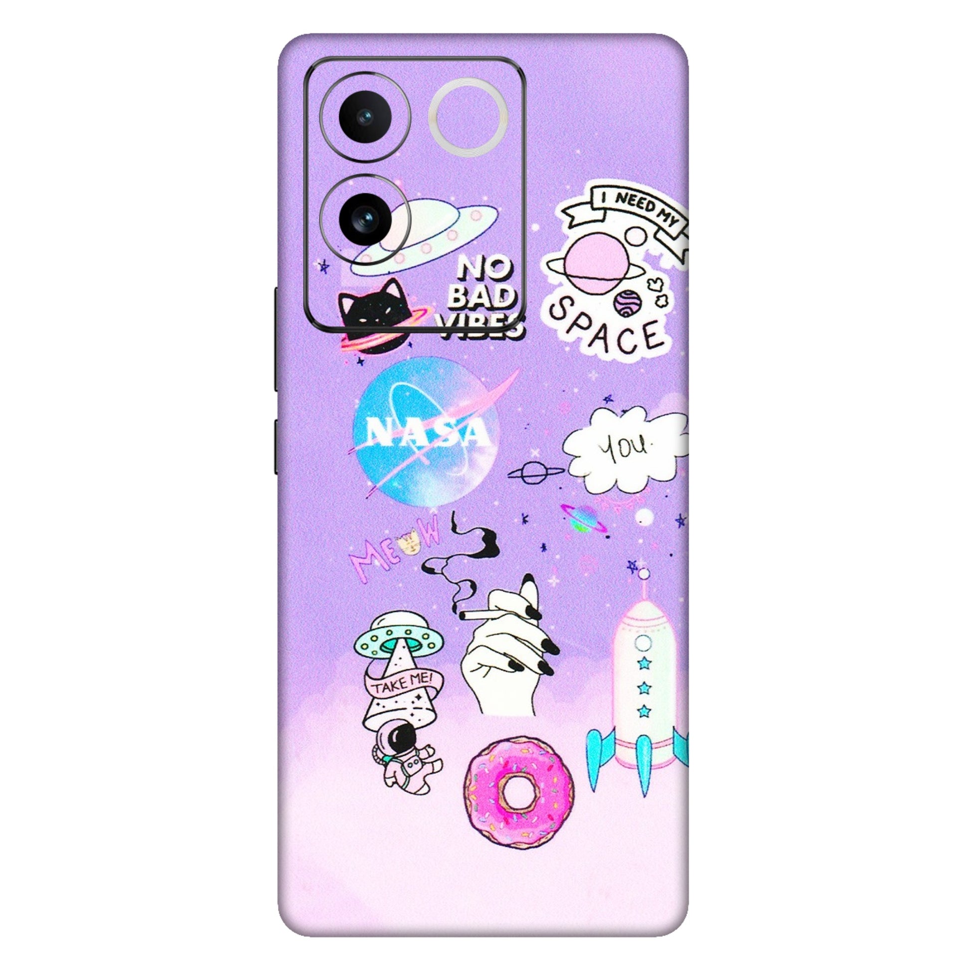 VIVO Z/V/X/T/U/S Series Phone Skins (All Models) - I Need My Nasa Skin - 3D Embossed Finish (L-149) Vivo T2 Pro (5G)