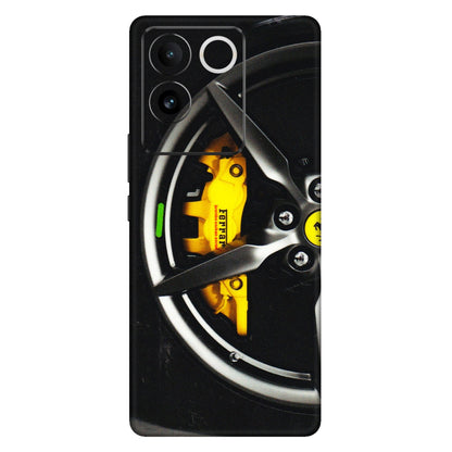 VIVO Z/V/X/T/U/S Series Phone Skins (All Models) - Ferrari Wheel Alloy - 3D Embossed Finish (L-173) Vivo T2 Pro (5G)
