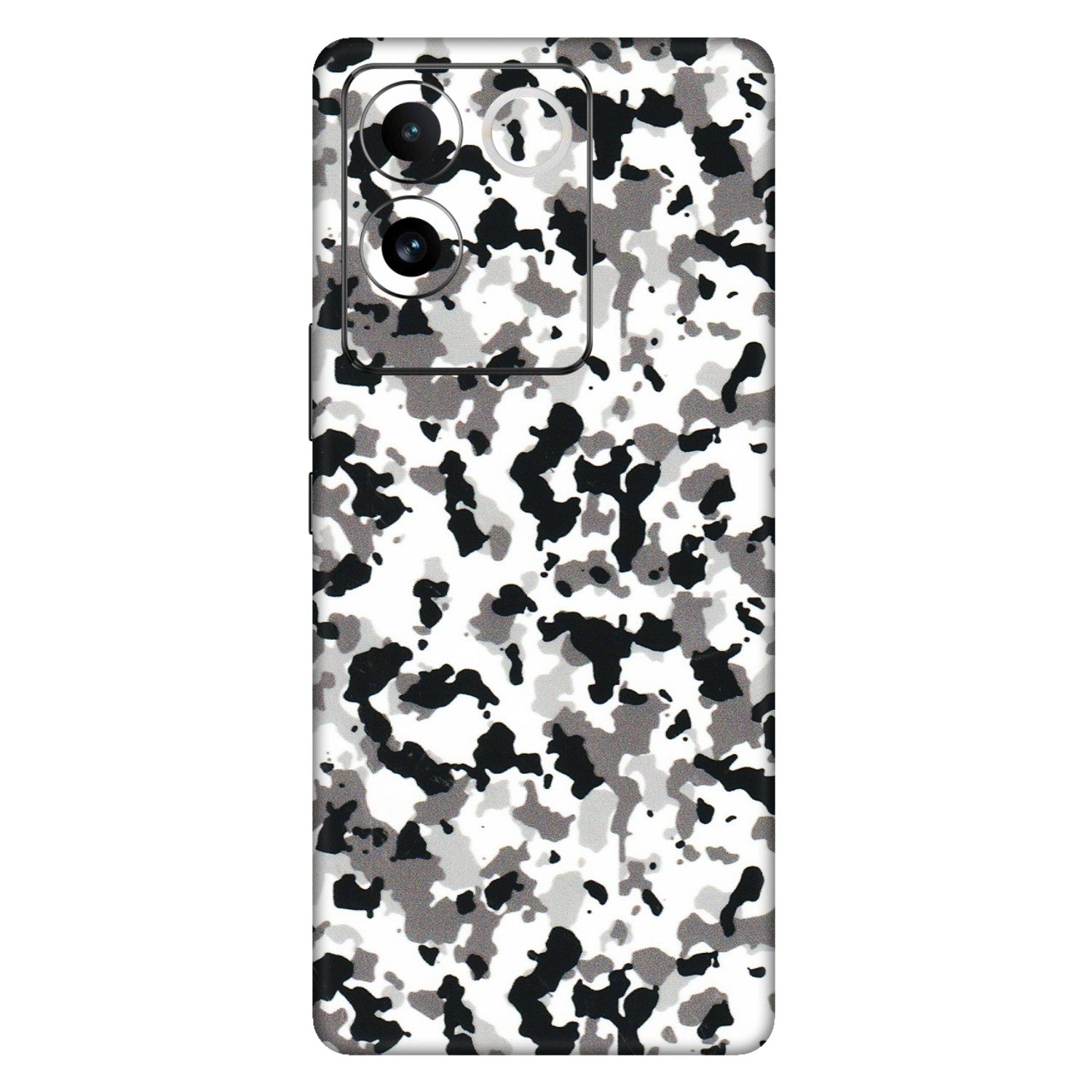 VIVO Z/V/X/T/U/S Series Phone Skins (All Models) - White Black Camouflage - 3D Embossed Finish (L-18) Vivo T2 Pro (5G)