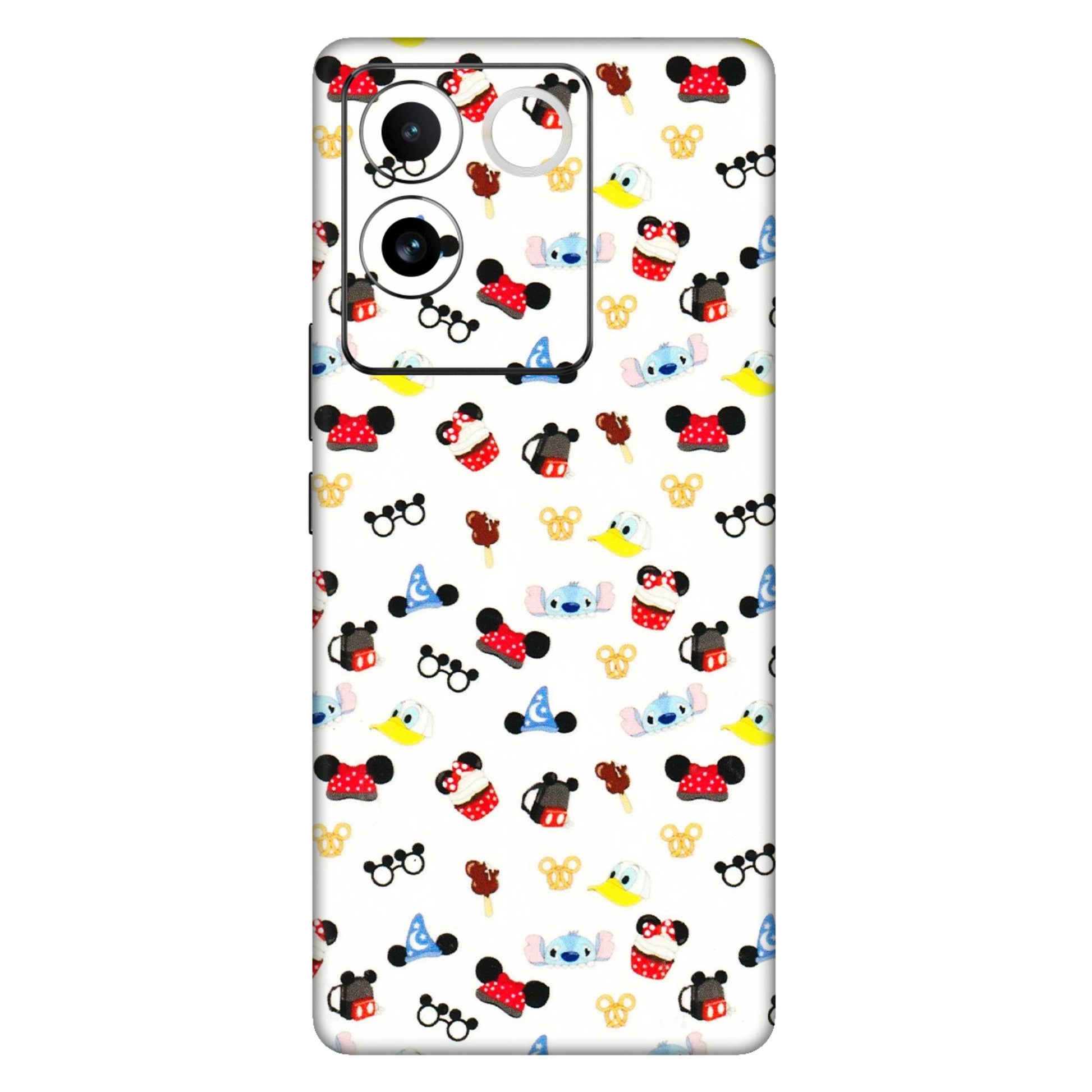 VIVO Z/V/X/T/U/S Series Phone Skins (All Models) - Minnie Mouse & Donald Doodles s - 3D Embossed Finish (L-194) Vivo T2 Pro (5G)