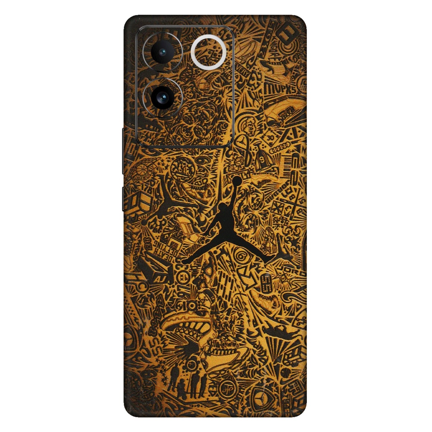 VIVO Z/V/X/T/U/S Series Phone Skins (All Models) - Premium Gold Basketball Player - 3D Embossed Finish (L-236) Vivo T2 Pro (5G)