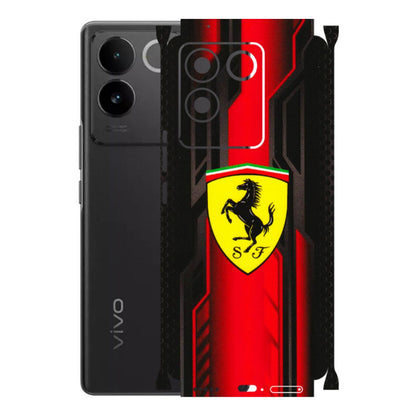 VIVO Z/V/X/T/U/S Series Phone Skins (All Models) - Black Ferrari Logo - 3D Embossed Finish (L-253) Vivo T2 Pro (5G)