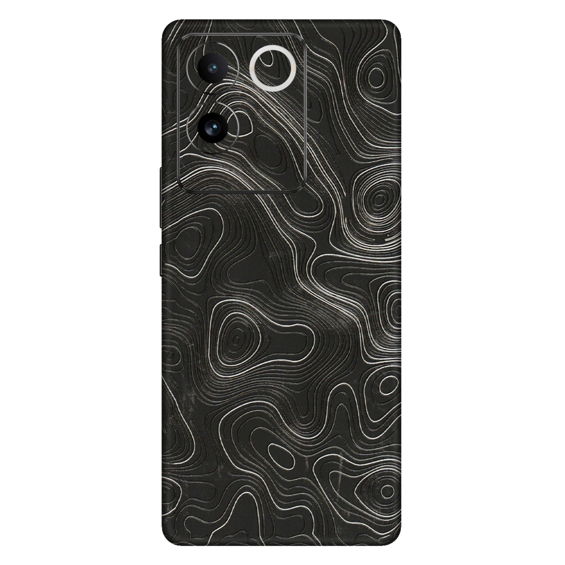 VIVO Z/V/X/T/U/S Series Phone Skins (All Models) - Abstract White Line Map - 3D Embossed Finish (L-269) Vivo T2 Pro (5G)
