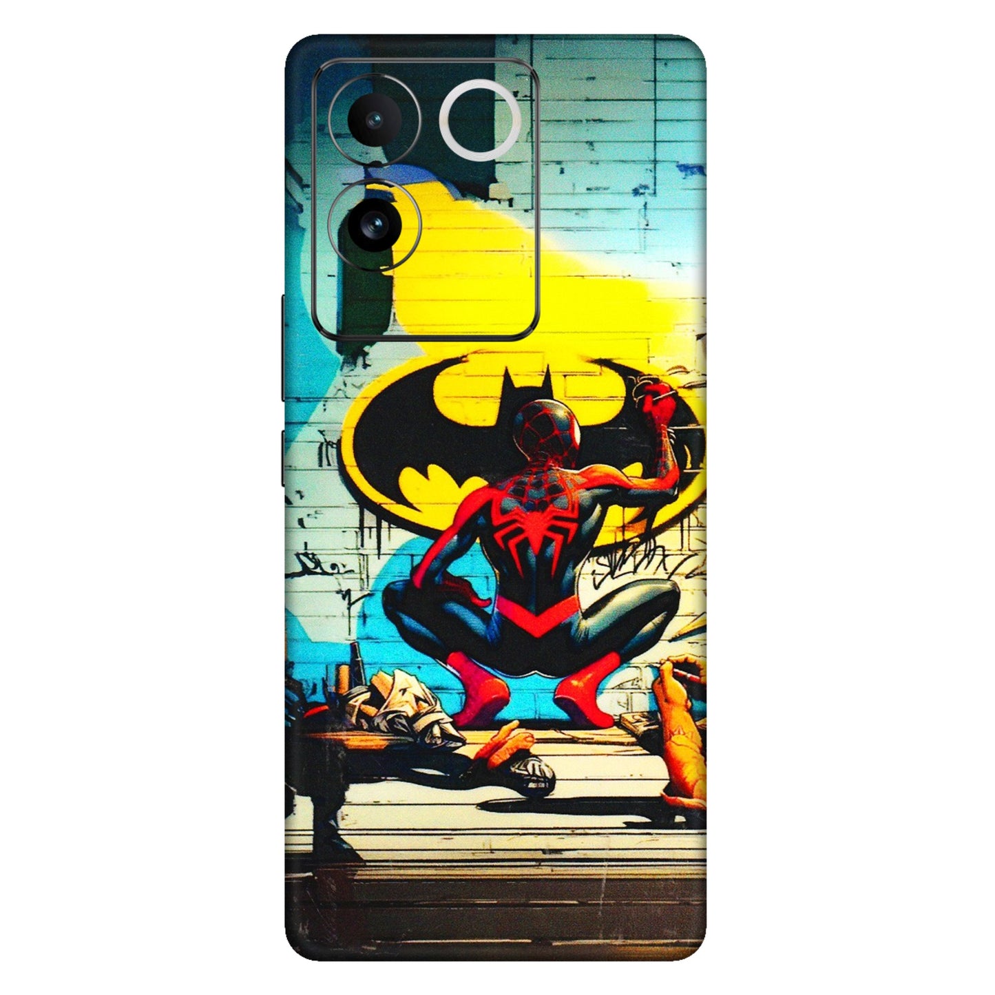 VIVO Z/V/X/T/U/S Series Phone Skins (All Models) - New Spiderman Bat Logo - 3D Embossed Finish (L-309) Vivo T2 Pro (5G)