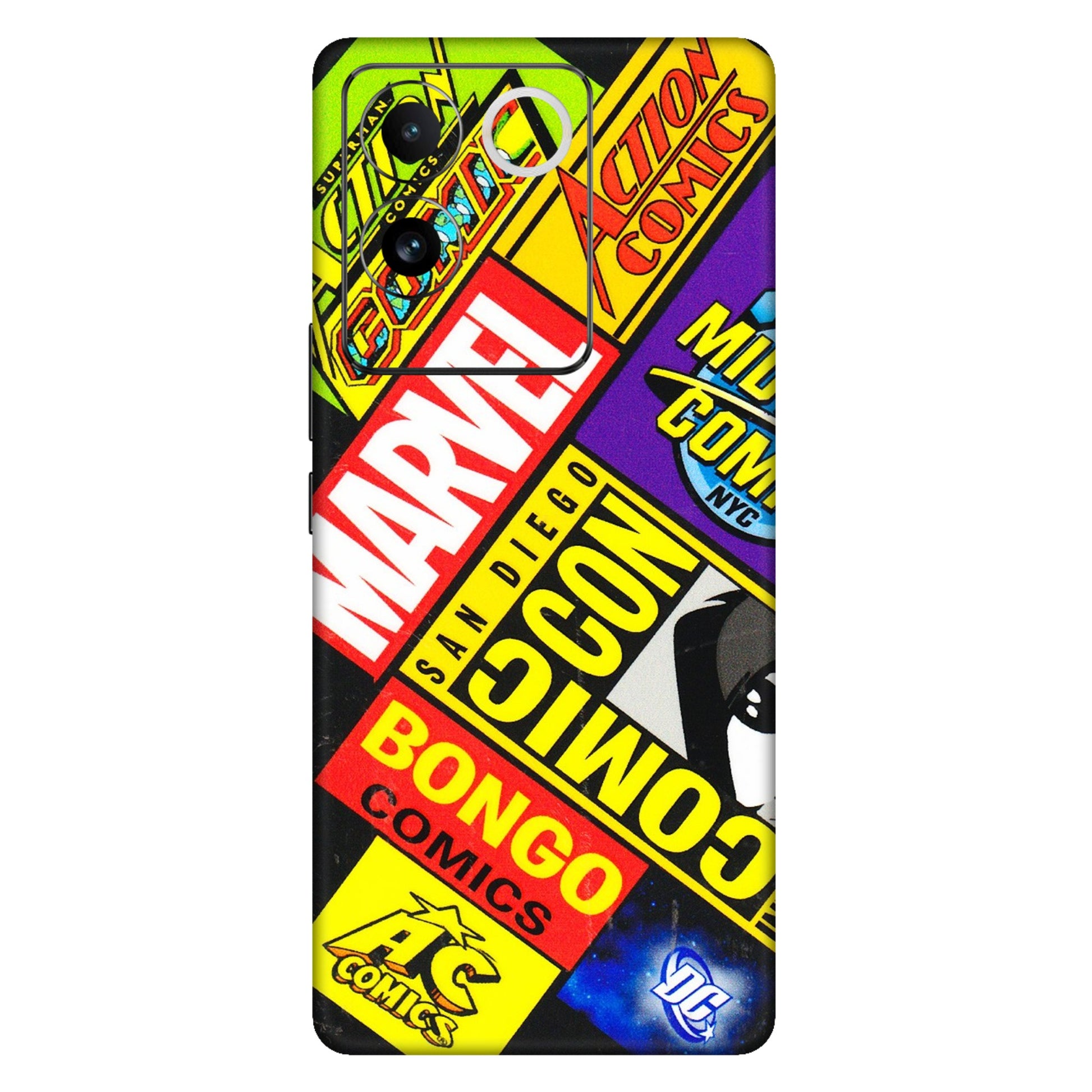 VIVO Z/V/X/T/U/S Series Phone Skins (All Models) - Bongo Comic Con - 3D Embossed Finish (L-325) Vivo T2 Pro (5G)