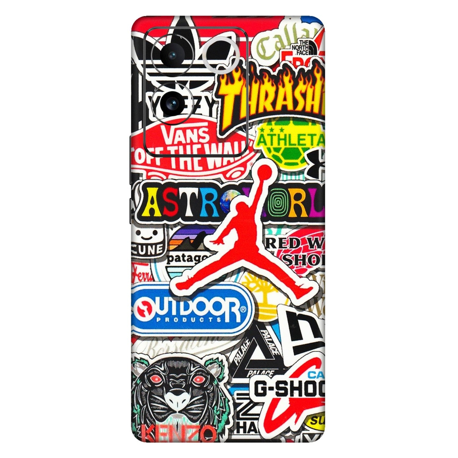 VIVO Z/V/X/T/U/S Series Phone Skins (All Models) - Multi Brands Sticker Graffiti - 3D Embossed Finish (L-37) Vivo T2 Pro (5G)