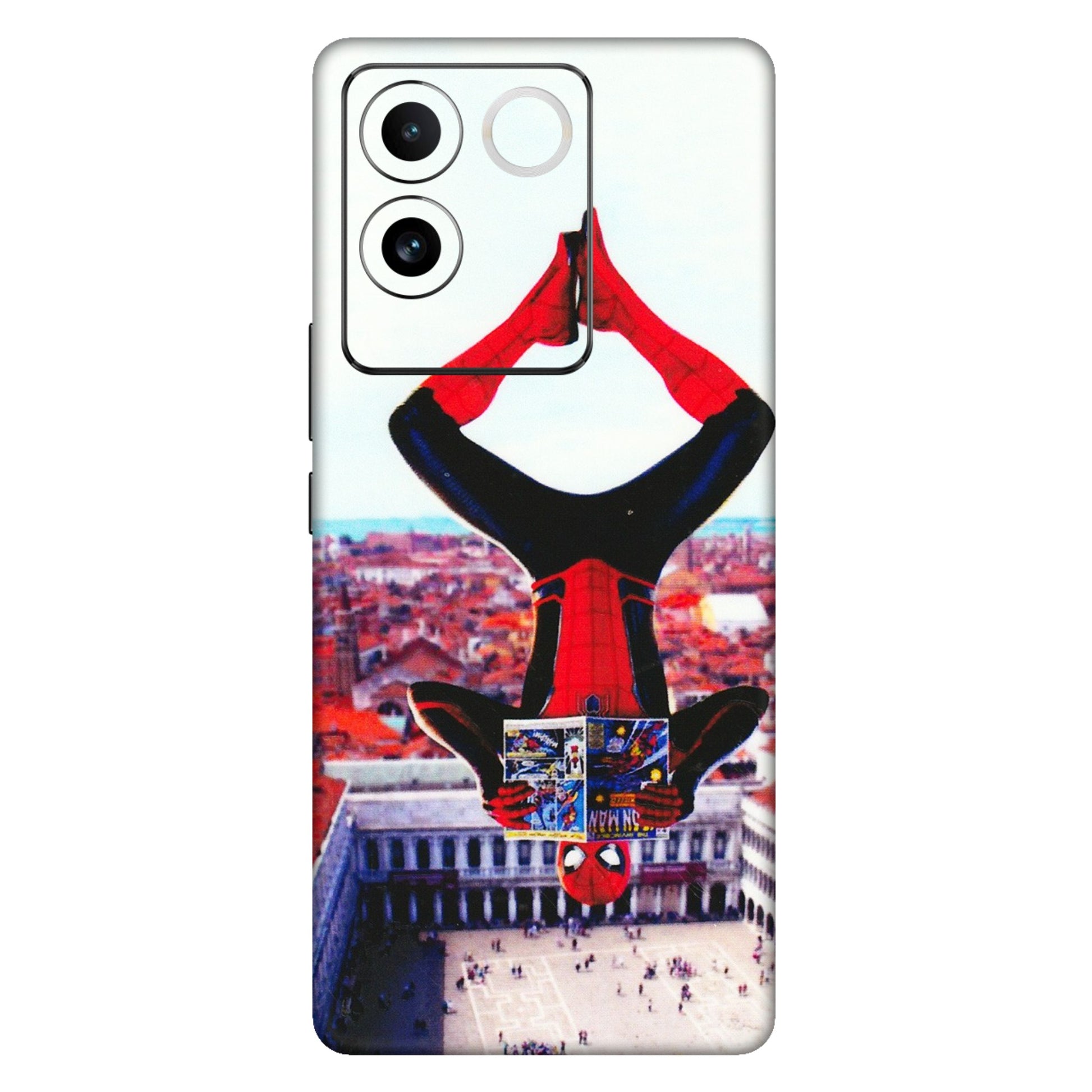 VIVO Z/V/X/T/U/S Series Phone Skins (All Models) - Spiderman Hanging - 3D Embossed Finish (L-53) Vivo T2 Pro (5G)