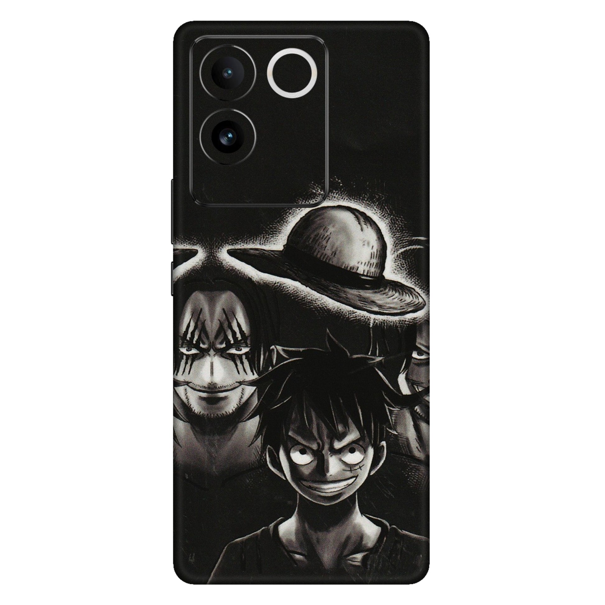 VIVO Z/V/X/T/U/S Series Phone Skins (All Models) - Black Luffy Hat - 3D Embossed Finish (L-57) Vivo T2 Pro (5G)