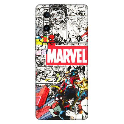 VIVO Z/V/X/T/U/S Series Phone Skins (All Models) - Marvel Colorful Comic - 3D Embossed Finish (L-64) Vivo T2 Pro (5G)