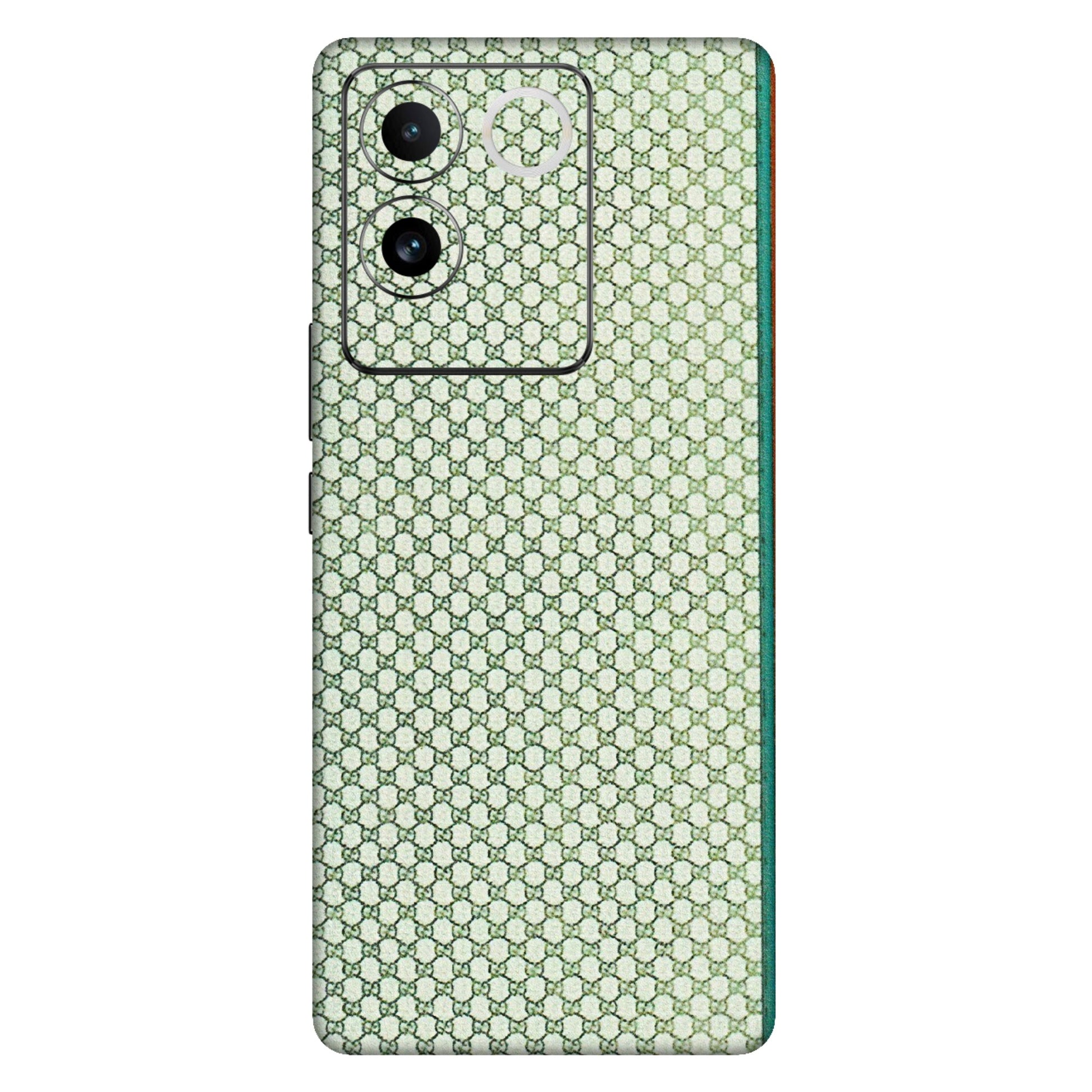 VIVO Z/V/X/T/U/S Series Phone Skins (All Models) - Gucci Fabric Pattern - 3D Embossed Finish (L-73) Vivo T2 Pro (5G)