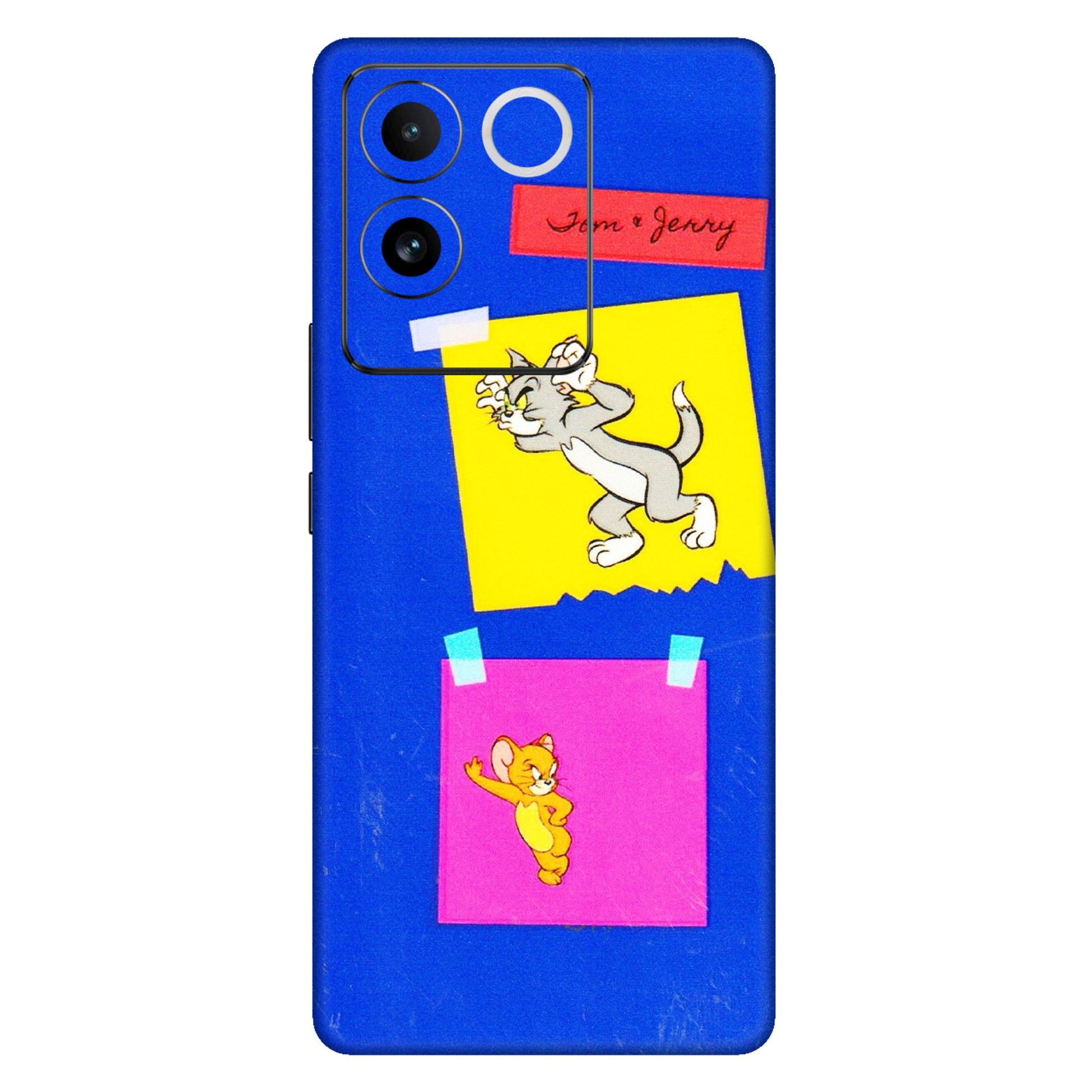 VIVO Z/V/X/T/U/S Series Phone Skins (All Models) - Tom N Jerry Sticky Notes - 3D Embossed Finish (L-88) Vivo T2 Pro (5G)