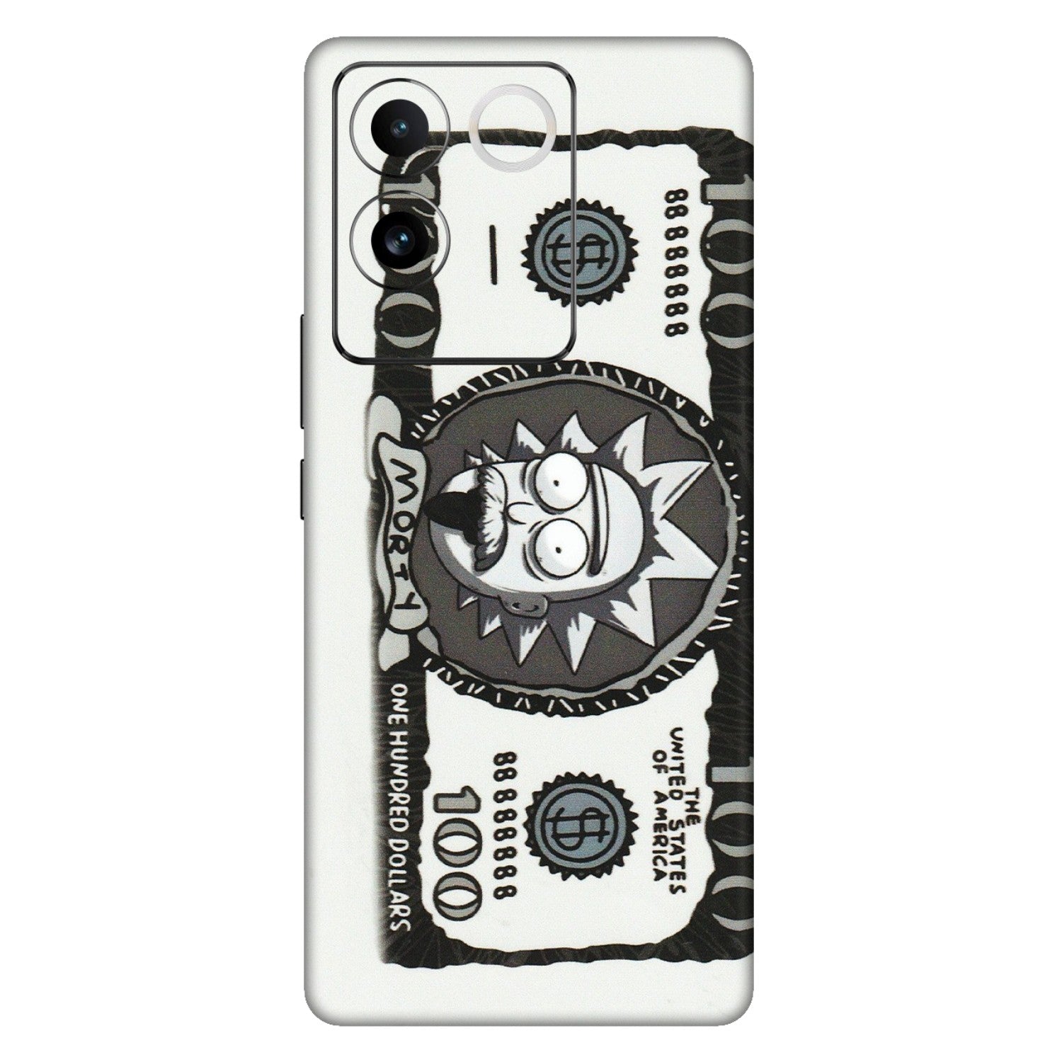 VIVO Z/V/X/T/U/S Series Phone Skins (All Models) - Rick And Morty Hundred Dollar Anime - Matte Finish (M-161) Vivo T2 Pro (5G)