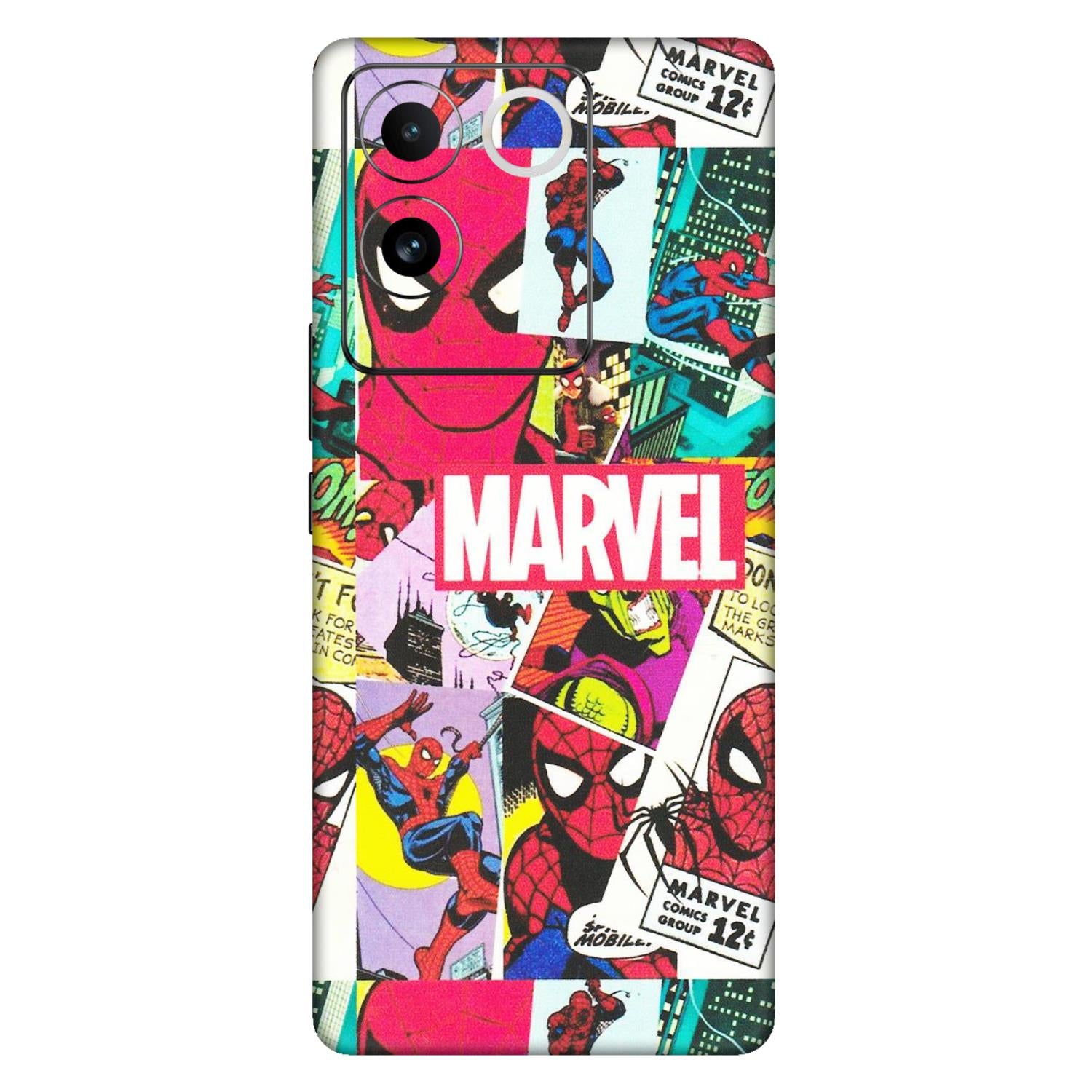 VIVO Z/V/X/T/U/S Series Phone Skins (All Models) - Marvel Comic Spiderman Grafitti - Matte Finish (M-72) Vivo T2 Pro (5G)