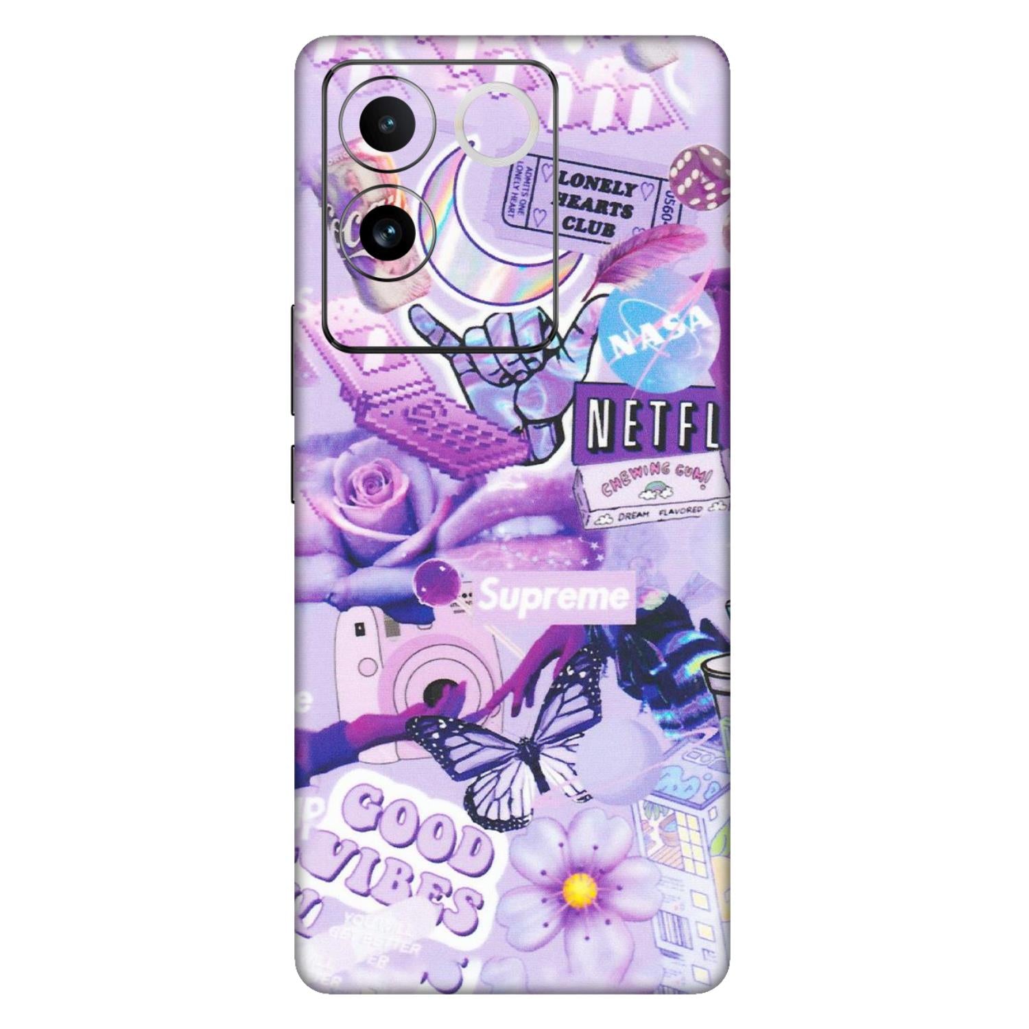 VIVO Z/V/X/T/U/S Series Phone Skins (All Models) - Supreme Purple Magic - Matte Finish (M-88) Vivo T2 Pro (5G)