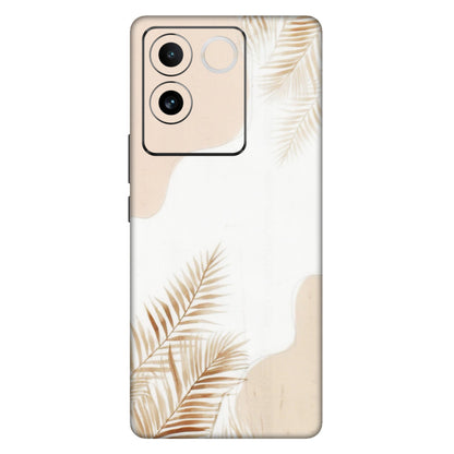 VIVO Z/V/X/T/U/S Series Phone Skins (All Models) - Gold Petals Abstract - Transparent Finish (T-08) Vivo T2 Pro (5G)