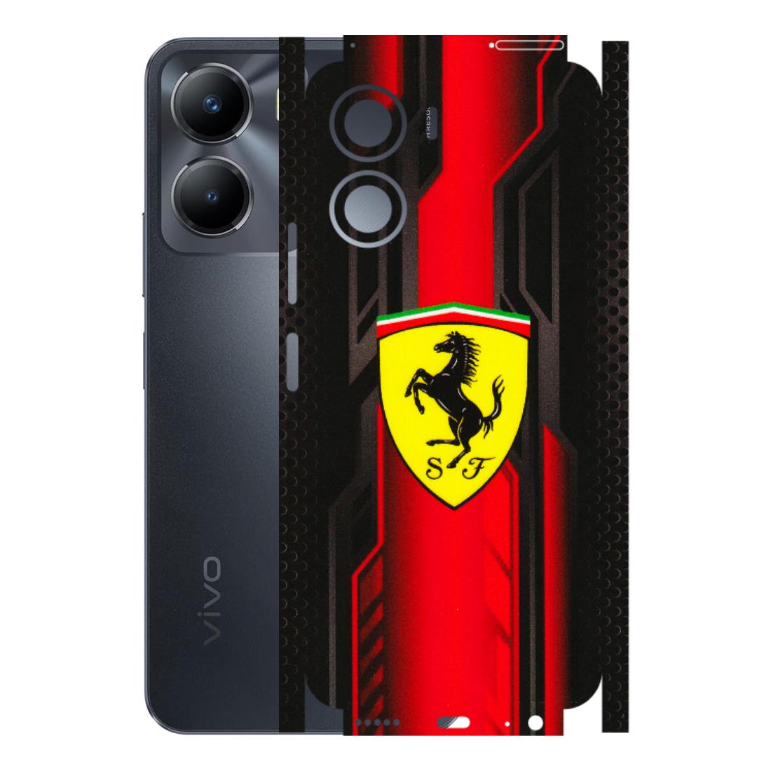 VIVO Z/V/X/T/U/S Series Phone Skins (All Models) - Black Ferrari Logo - 3D Embossed Finish (L-253) Vivo T2 X (5G)