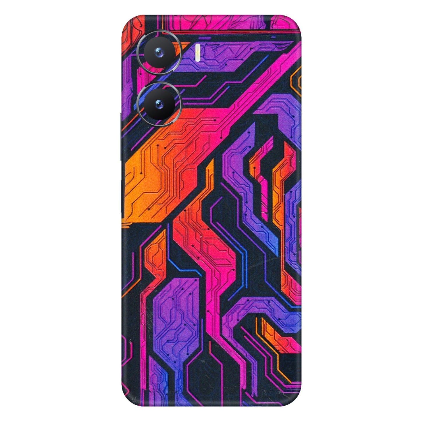 VIVO Z/V/X/T/U/S Series Phone Skins (All Models) - Tech Circuits Futuristic - 3D Embossed Finish (L-07) Vivo T2 X (5G)