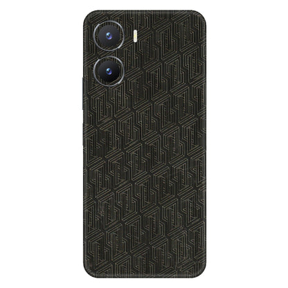 VIVO Z/V/X/T/U/S Series Phone Skins (All Models) - Black Abstract Pattern - 3D Embossed Finish (L-117) Vivo T2 X (5G)