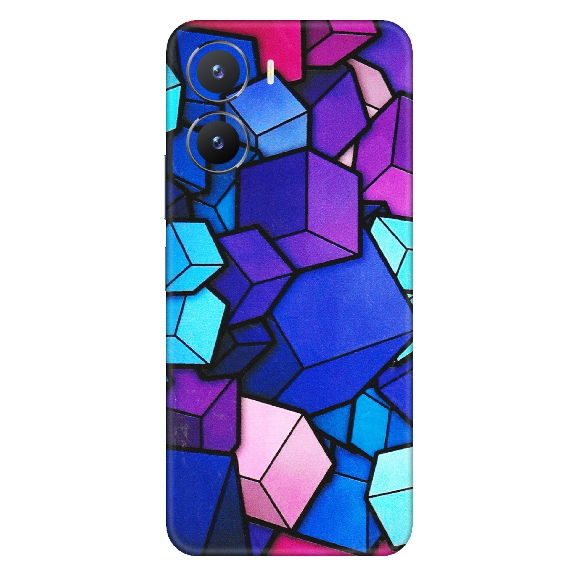 VIVO Z/V/X/T/U/S Series Phone Skins (All Models) - Cube Doodle - 3D Embossed Finish (L-141) Vivo T2 X (5G)