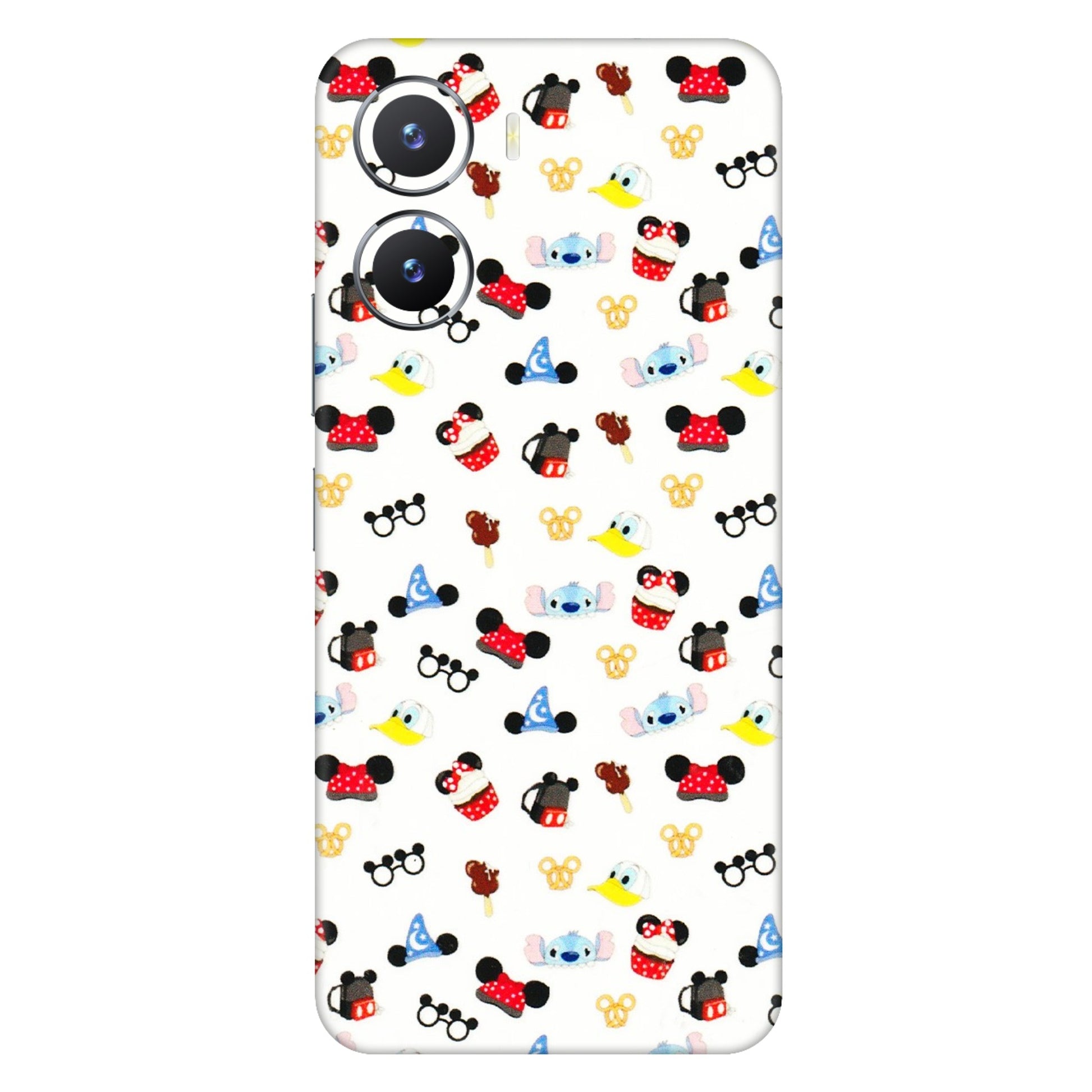 VIVO Z/V/X/T/U/S Series Phone Skins (All Models) - Minnie Mouse & Donald Doodles s - 3D Embossed Finish (L-194) Vivo T2 X (5G)