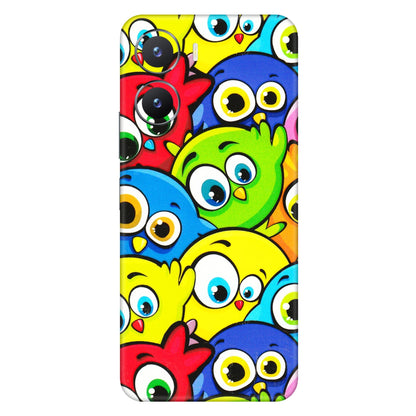 VIVO Z/V/X/T/U/S Series Phone Skins (All Models) - Cute Fluffy Birds - 3D Embossed Finish (L-213) Vivo T2 X (5G)