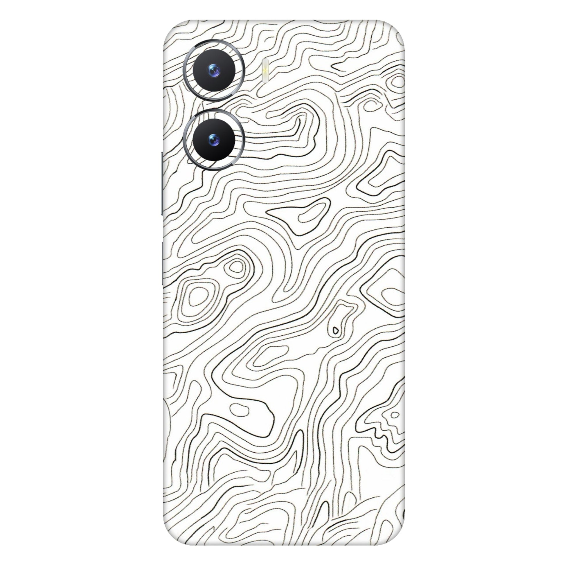 VIVO Z/V/X/T/U/S Series Phone Skins (All Models) - White Black Swirls - 3D Embossed Finish (L-219) Vivo T2 X (5G)