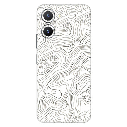VIVO Z/V/X/T/U/S Series Phone Skins (All Models) - White Black Swirls - 3D Embossed Finish (L-219) Vivo T2 X (5G)